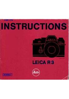 Leica R 3 manual. Camera Instructions.